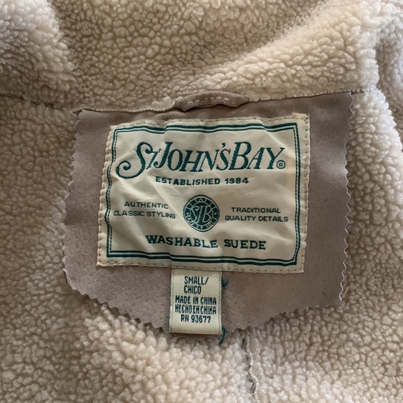 Vintage St. John’s Bay Washable Suede Fuzzy Lined Jacket Size Small - Picture 5 of 7